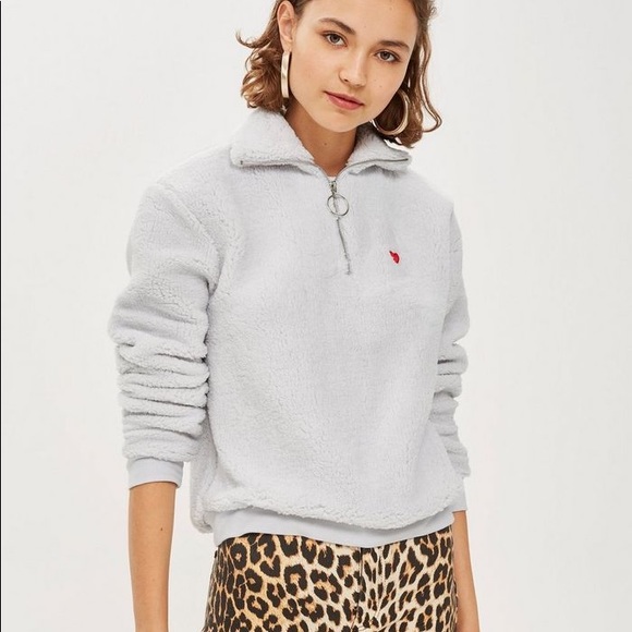 Topshop Fuzzy 1/4 Zip-up - Picture 3 of 5